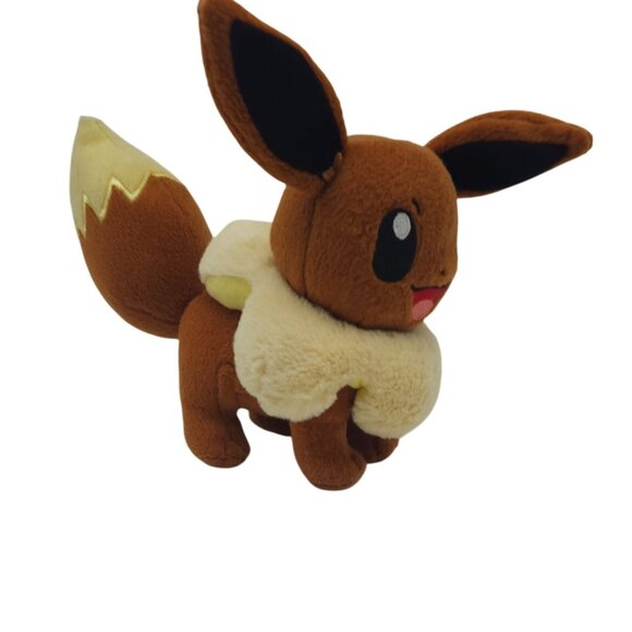 Pokemon by TOMY Eevee Plush Toy 6" Soft Brown Cream Collectible For Kids Or Fans - Picture 2 of 7